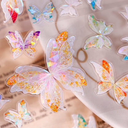 5.5cm*100cm Gossamer Butterfly Dance Die Cutting Shell Light PET Tape