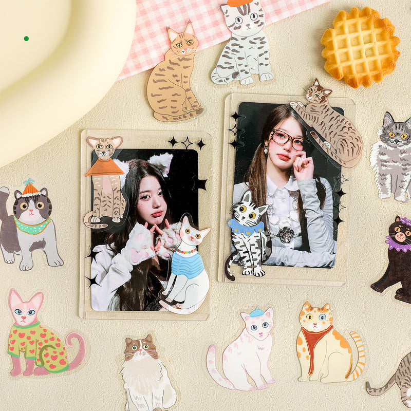 Cat Planet Wanderings Series Sticker featuring cat designs for journaling, scrapbooking and collage