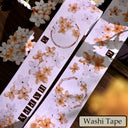 Whole Roll 5cm*5m Autumn Chrysanthemum Flower Die Cutting Washi/PET/Shell Silver PET Tape