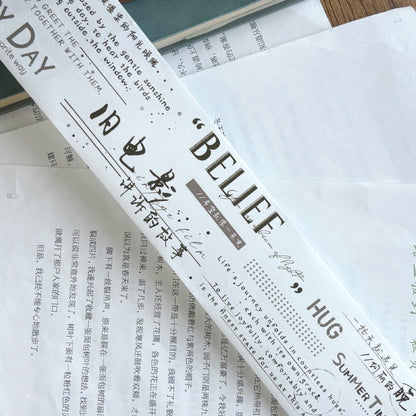 Whole Roll 5cm*6m Enjoy the relax moment Die Cutting Washi/PET Tape for journaling, scrapbooking and collage