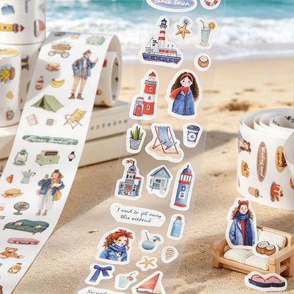 Travel Through Time Series Die Cutting Self-adhesive Tape for journaling, scrapbooking and collage