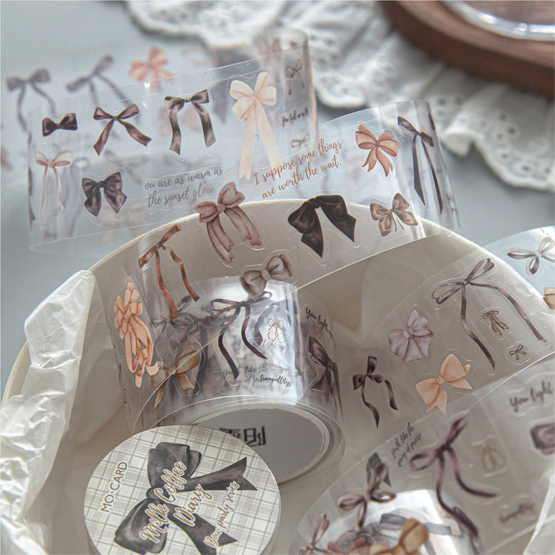 Bow Party Series Die Cutting PET Tape featuring party designs for journaling, scrapbooking and collage