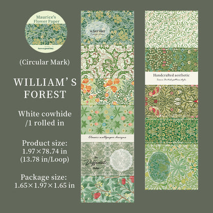 Maurice's flower paper Series Die Cutting White Kraft Paper Tape