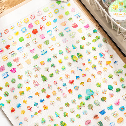 Colorful Little Things Series Die Cutting PET Tape featuring color designs for journaling, scrapbooking and collage