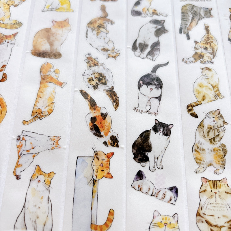 3cm*200cm Cute Cat Die Cutting Washi/PET/Fog PET Tape