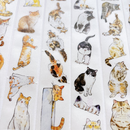 3cm*200cm Cute Cat Die Cutting Washi/PET/Fog PET Tape