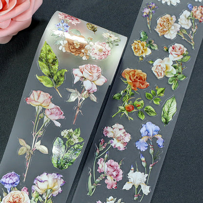 Summer Flower Events Die Cutting Fog PET Tape featuring summer, and flower designs for journaling, scrapbooking and collage