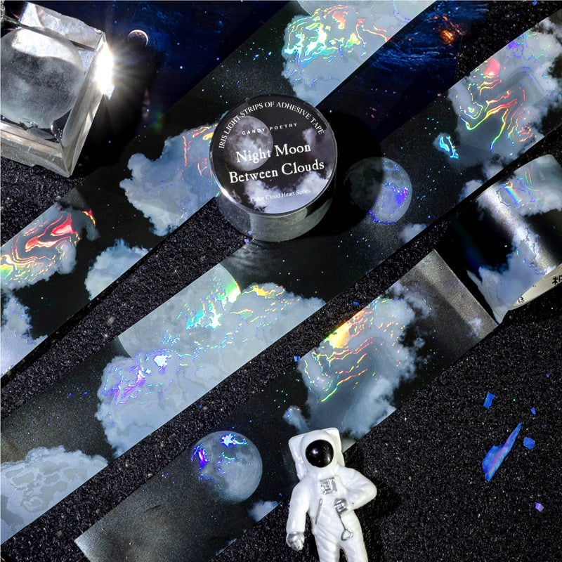 Rainbow Heart Series Rainbow Light PET Tape featuring rain, light, and rainbow designs for journaling, scrapbooking and collage
