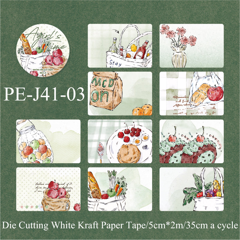 Young Girl Time Series Die Cutting White Kraft Paper Tape