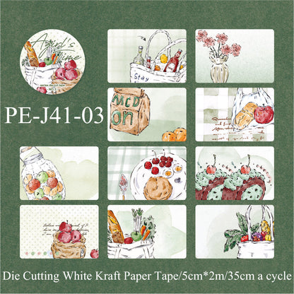 Young Girl Time Series Die Cutting White Kraft Paper Tape