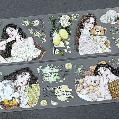 Summer Lime Fragrance Die Cutting Fog PET Tape featuring summer designs for journaling, scrapbooking and collage