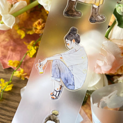 5cm*333cm Waiting Die Cutting Washi/PET/Fog PET Tape for journaling, scrapbooking and collage