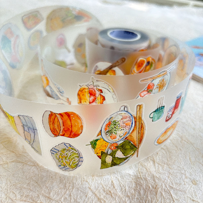 5cm*333cm Healing Cuisine Die Cutting Washi/PET/Fog PET Tape for journaling, scrapbooking and collage
