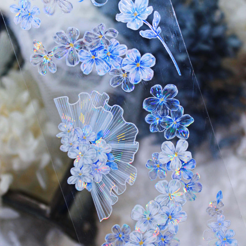 6.5cm*100cm Beautiful Flower Shadow Shell Light PET Tape featuring flower, shadow, and light designs for journaling, scrapbooking and collage