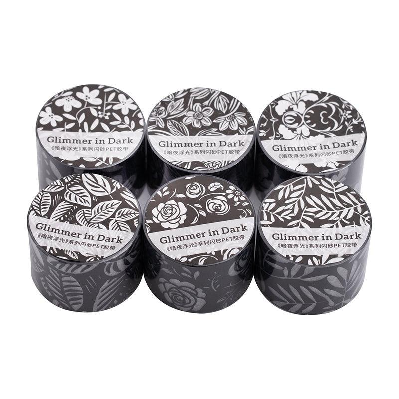Dark Night Glitter Series Flash Sand PET Tape for journaling, scrapbooking and collage