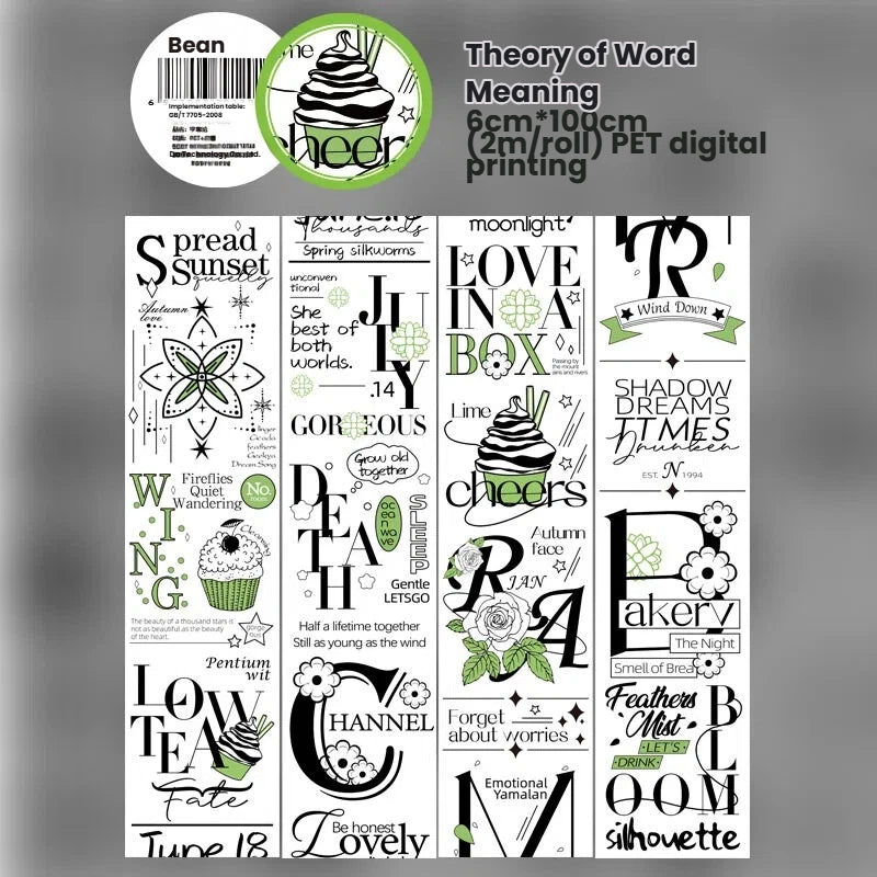 English Letters Series PET Tape
