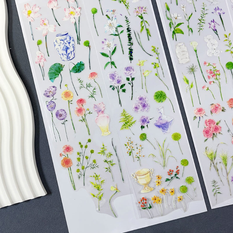 7cm*100cm Flower Field Die Cutting Washi/Shell Light PET Tape