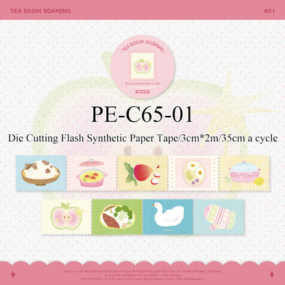 Tea Room Tour Series Die Cutting Flash Synthetic Paper Tape