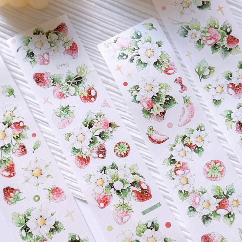 6cm*100cm Raspberry Flower Die Cutting Washi/PET Tape