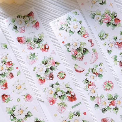 6cm*100cm Raspberry Flower Die Cutting Washi/PET Tape