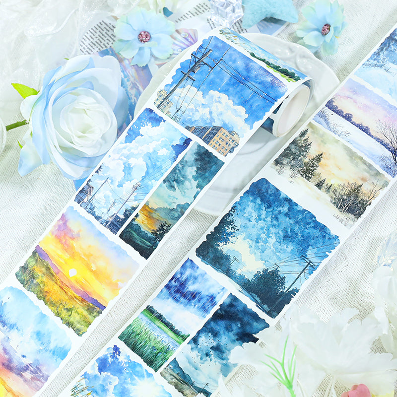 Sky across vast land Washi Tape featuring sky designs for journaling, scrapbooking and collage