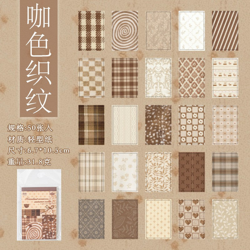 Huayang Floral Vintage Fabric Patchwork Material Book 50PCS Material Book