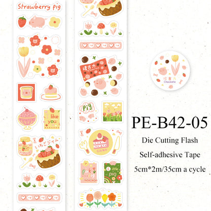 Lamb ranch Series Die Cutting Flash Self-adhesive Tape