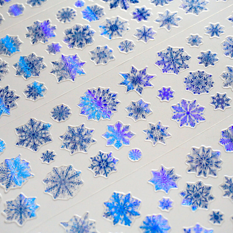 6cm*100cm Aurora Snowflake Die Cutting Shell Light PET Tape