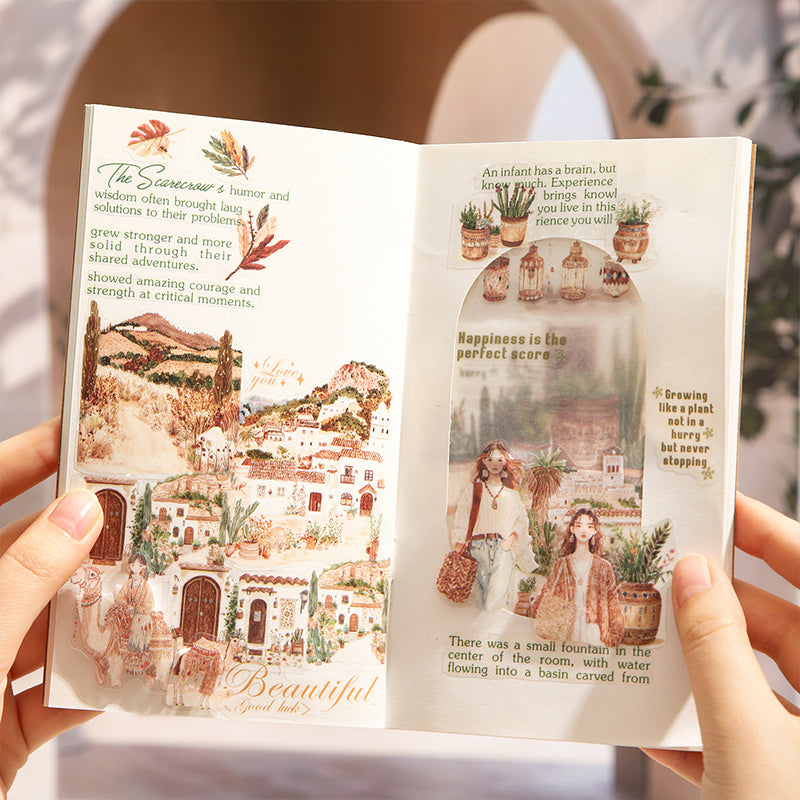 Romantic Bohemian Series Die Cutting PET Tape featuring romantic designs for journaling, scrapbooking and collage