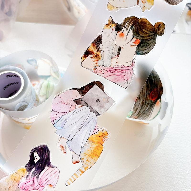 Whole Roll 6cm*10m Pet Companionship Die Cutting Washi/PET/Fog PET Tape