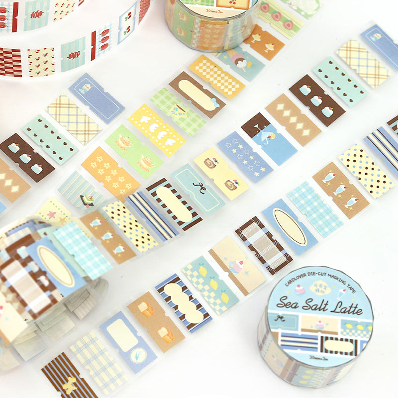 Afternoon Tea Melody Series Die Cutting Writing Paper Tape featuring tea designs for journaling, scrapbooking and collage