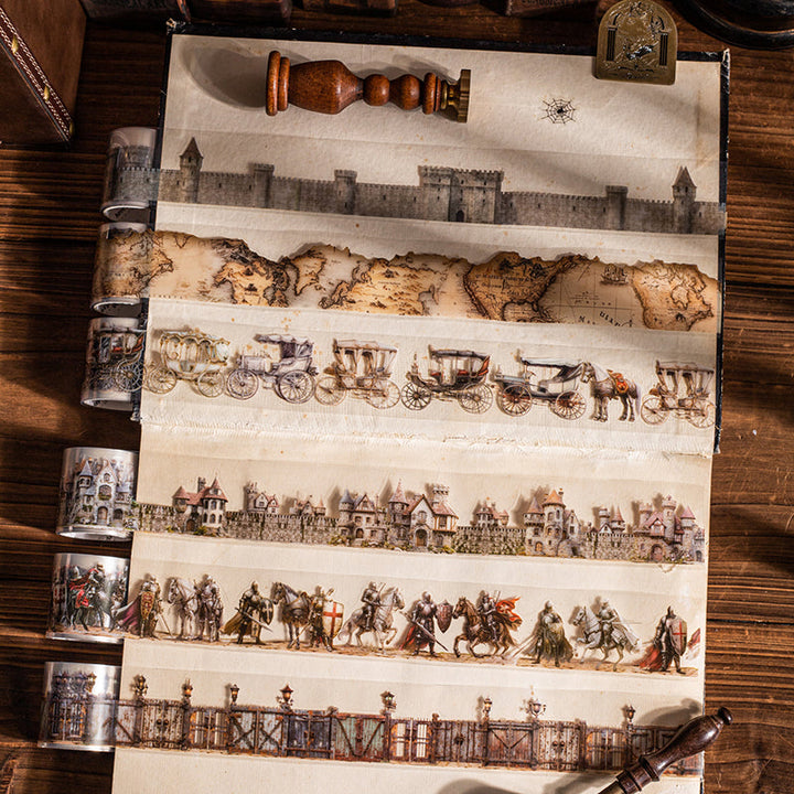Medieval Journey Series Die Cutting PET Tape for journaling, scrapbooking and collage