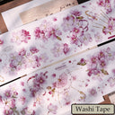 Whole Roll 6.5cm*5m Pink Cherry Blossom Die Cutting Washi/PET/Shell Light Washi/PET Tape