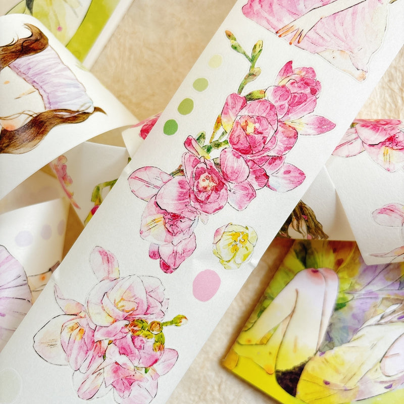 Whole Roll 6cm*5m Appearance Die Cutting Washi/PET/Fog PET Tape for journaling, scrapbooking and collage