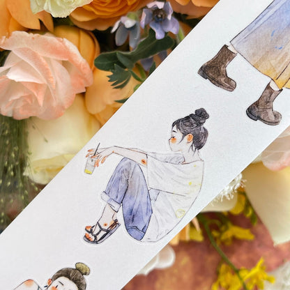 5cm*333cm Waiting Die Cutting Washi/PET/Fog PET Tape for journaling, scrapbooking and collage
