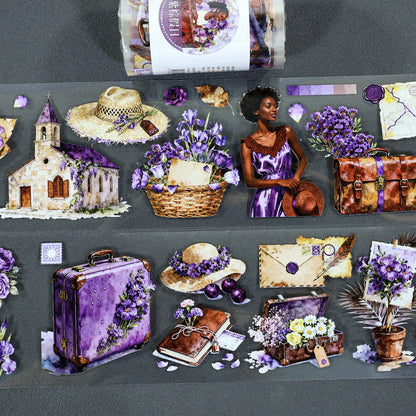 Purple Brown Holiday PET Tape featuring brown designs for journaling, scrapbooking and collage