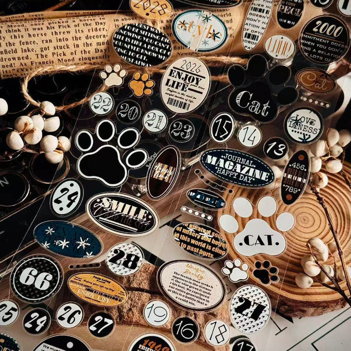 5cm*100cm Circular Labels Set Die Cutting PET Tape for journaling, scrapbooking and collage