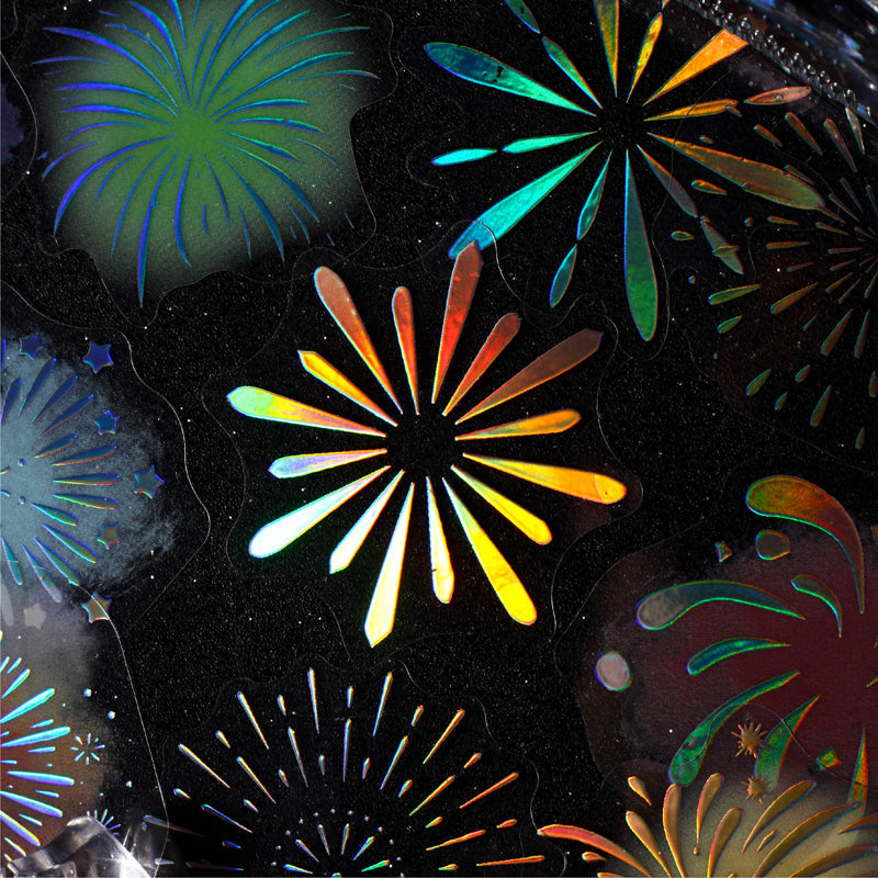 Starlit Night Fireworks Series Sticker featuring star designs for journaling, scrapbooking and collage