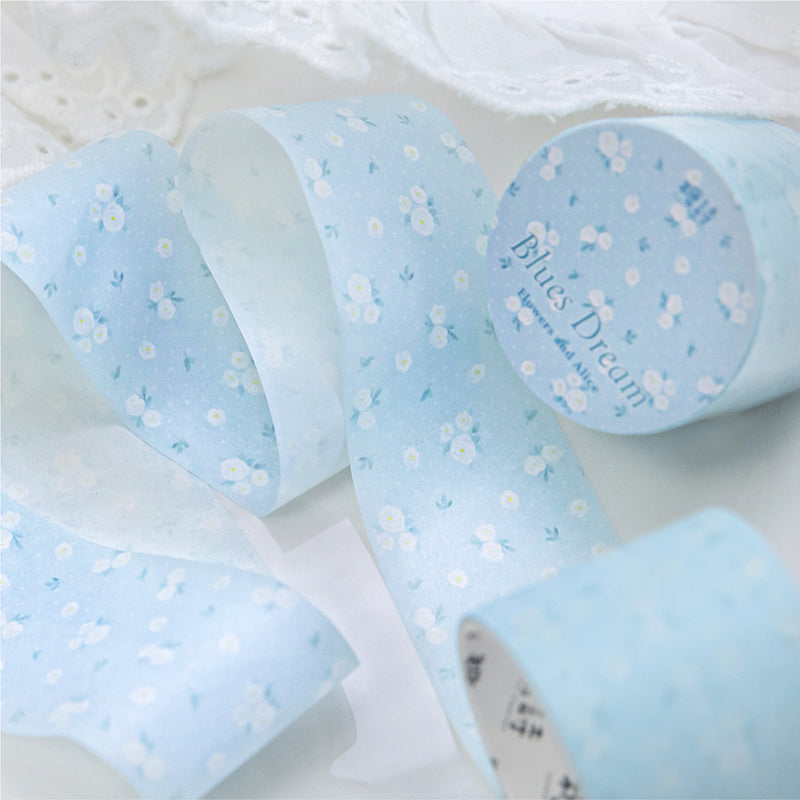 Flower And Alice Series Washi Tape featuring flower designs for journaling, scrapbooking and collage