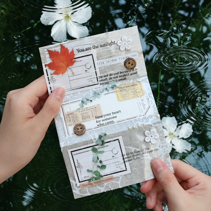 Water Moon Flower Mirror Series Sticker featuring flower, moon, and mirror designs for journaling, scrapbooking and collage