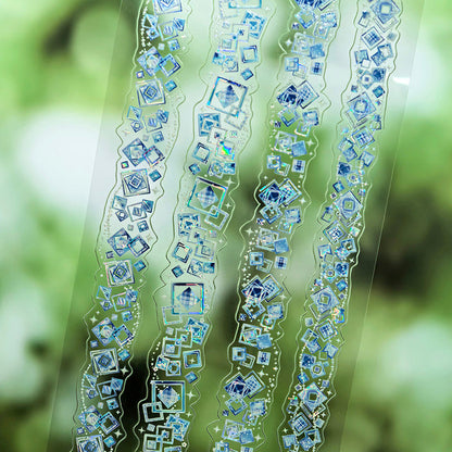 6cm*90cm Light Year Cube Die Cutting Shell Light PET Tape featuring light designs for journaling, scrapbooking and collage