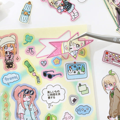 Neon Era Series Sticker Book featuring book designs for journaling, scrapbooking and collage