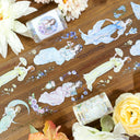 The flowing gauze dress Shell Silver PET Tape