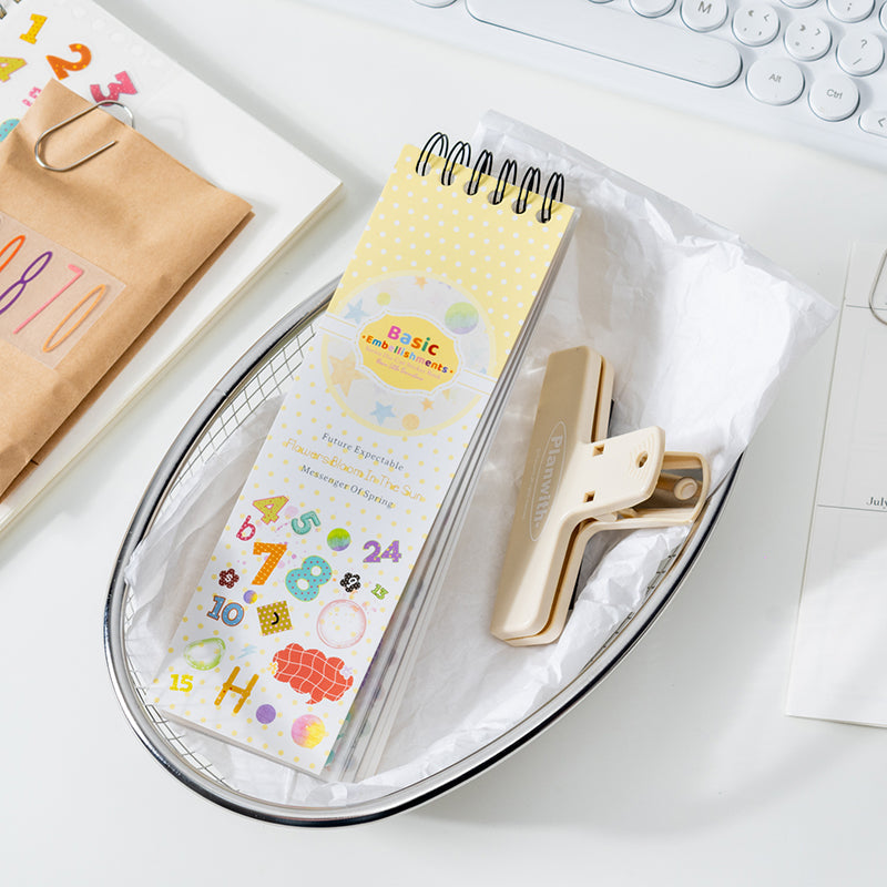 Basic Accent Series Sticker Book featuring book designs for journaling, scrapbooking and collage