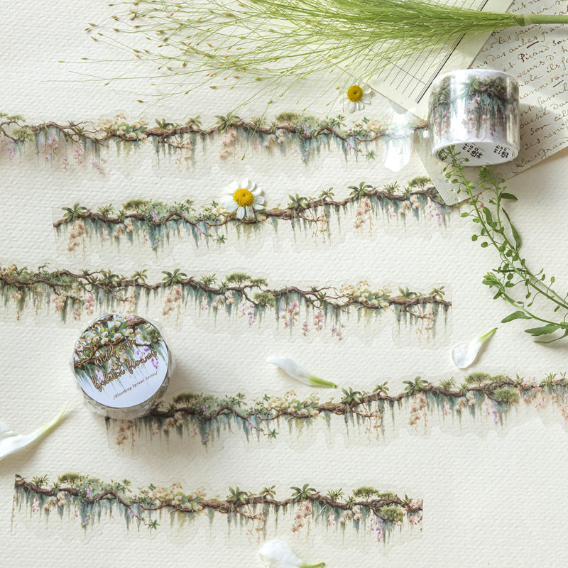 Floral Spread Series PET Tape featuring floral designs for journaling, scrapbooking and collage