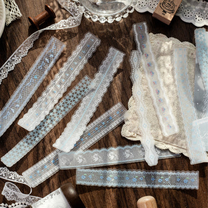 Lace Piece Collection Series Sticker featuring lace designs for journaling, scrapbooking and collage