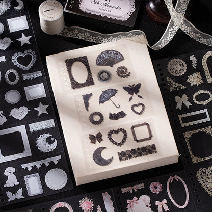 Silk Memory Series Sticker Book featuring book designs for journaling, scrapbooking and collage