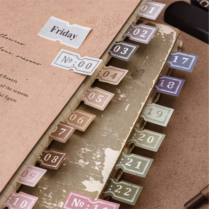 Label Element Series Die Cutting White Kraft Paper Tape featuring white designs for journaling, scrapbooking and collage