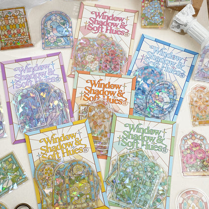 Window Shadow Palette Series Sticker featuring shadow, and wind designs for journaling, scrapbooking and collage
