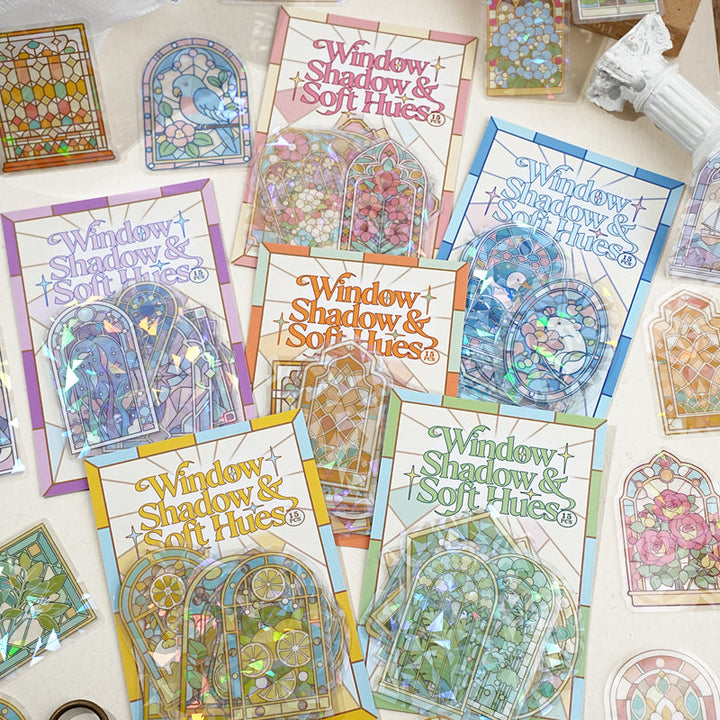 Window Shadow Palette Series Sticker featuring shadow, and wind designs for journaling, scrapbooking and collage